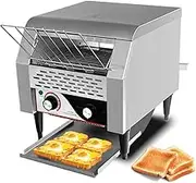 Commercial Conveyor Toaster, 2200W 300 Slices/h Electric Bread Machine, 1-7 Levels Baking Mode, 3 Heating Mode, Removable Crumb Tray, Stainless Steel Conveyor Toaster for Restaurant