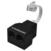 Phone Cable 2 Way Splitter RJ11 6P4C Telephone Line Cord Adapter with 3 Inch Cab
