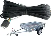 Trailer Wiring Extension,22 Ft Wiring Harness with Black Protective Cover - 4 Pin Boat Trailer Wire Extension Connector Kit, Towing Hitch Accessorie