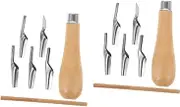 TEHAUX 2 Sets DIY Pottery Carving Tool Kit Clay Sculpting Tool Set Multi-use for Pottery for Clay Modelling and Sculpture