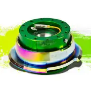 NRG CAR/UTV STEERING WHEEL QUICK RELEASE ADAPTOR GEN 2.8 GREEN+IRIDIUM RING