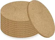 BEZANU Round Cork Coasters, 10 PCS Natural Cup Mat for Bar, Cafe, Kitchen and Home (10cm/3.93in)