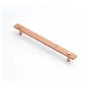 Lenah 224mm Cabinet Handle, Tasmanian Oak &amp; Brushed Gold Face Caps