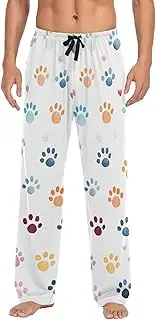 [PDZRMY] Unique-paw-print-patterns Pajama Pants for Men Men's Separate Bottoms, Lounge Pants with Pockets S