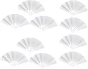 GARVALON 10pcs Blank Paper Fans for DIY Painting Lightweight Graffiti Handheld Fans for Art Projects Party Decorations Home Decor and Event Use