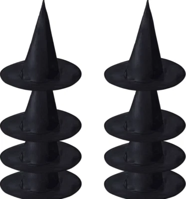 8 Pack Witch Hats Halloween Black Witch Hat Costume Accessory for Halloween Part