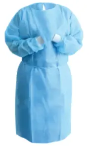 Isolation Gown Tie-Back Medium Knit Cuff Sky Blue 10/Pack, Mark3, 100-CG-3260B
