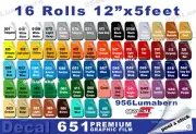 16 rolls 12" Adhesive Backed Vinyl for Craft Die & Sign Cutters, Quality Product