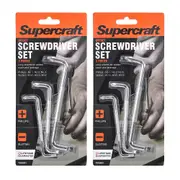 6pc Supercraft Chrome Long Shank Philips/Slotted Screwdriver Offset Set Home DIY