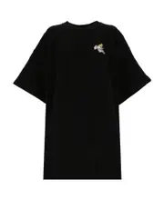 Painted Arrows motif snap-fastening T-shirt dress S,XS,M Black