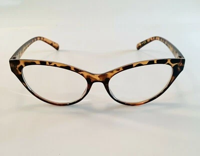 Betsey Johnson Reading Glasses Leopard Brown Medium Cat Eye Readers +1.50