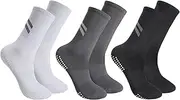 [Utensilsto] 3 Pairs of Running at Night Running Socks Men's Cycling Socks Compression Socks for Men Women Men 37-44 Compression Socks Long Road Bike Socks Riding Socks, White, Black, Grey, 39-46