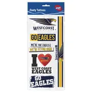 West Coast Eagles AFL Temporary Tattoo Sheet