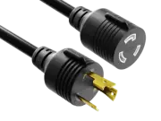 25ft NEMA L5-30P to L5-30R Locking Heavy Duty Power Extension Cord, 10 AWG, 3...