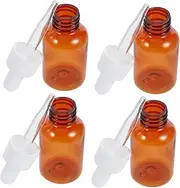 KICHOUSE 4Pcs Small Dropper Bottles Plastic Essential Oil Bottles for Travel Refillable Aroma Oil Bottles for Perfume and Liquid Storage