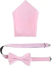 [Trafalgar] Sutton Solid Color Silk Bowtie and Pocket Square Combo