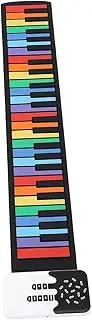 Roll Up Piano, 49 Keys Rainbow Flexible Piano Keyboard, Portable Rechargeable Electronic Hand Roll Piano, Silicone Piano Pad for Kids/Beginners, Music Gifts for Girls Boys