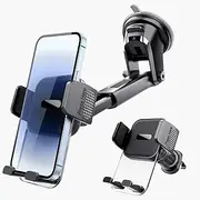 Universal Car Phone Holder - Heavy Duty Dashboard, Windshield & Air Vent Mount with Powerful Suction Cup | Compatible with All Smartphones, iPhone, Samsung | Secure for SUV, Truck, Van