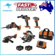 NEW AEG 18V 4.0Ah 5 Piece FUSION Brushless Kit Workshop Equipment Power Tools