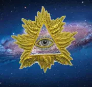 Masonic All Seeing Eye Pyramid Secret Occult Cape Robe Mantle Badge Patch Seal