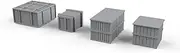 XJT76021 1/76 OO Scale Miniature Factory Building Military Car Railroad Track Accessory Props Diorama Scenery Wood Shipping Crates Boxes