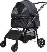 Pet Stroller Dog Stroller Cat Stroller Folding Pet Stroller Dog Folding Stroller with 4 Wheels Dog Cat Puppy Stroller for Medium Small Pet Dog Pram Dog Cat(Color:D)
