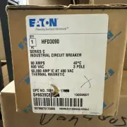 New In Box Eaton HFD3090 3p 90 amp 65kA@480v Circuit Breaker