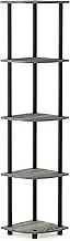 Furinno Turn-N-Tube 5-Tier Corner Display Rack Multipurpose Shelving Unit, French Oak Grey/Black