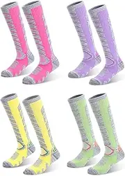 [GUUMOR] Ski Socks Women - 1/4 Pack Warm Skiing Calf Socks High Performance Winter Sport Socks