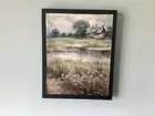 Canvas Print Of Moody Landscape Of Wild Flowers Mounted On Wooden Canvas