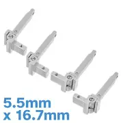 4pcs 5.5mm x 16.7mm Spring Hinge Assembly Acetate Eyeglass Frame Repair Part