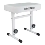 5 CORE Keyboard Bench Piano Stool T Style White Thick Padded Cushion Seat | Heig
