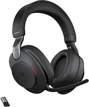 Jabra Evolve2 85 Wireless Stereo Headset - Active Noise Cancelling - USB A Booster Teams Cert Over Ear Bluetooth Headphones with Boom Mic - Stunning Audio - ClearVoice for Clear Calls 37hr Music Time