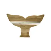 LVD Cape 61cm Timber Whale Tail Wall Hanging Art - Brown
