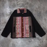 在飛比找蝦皮購物優惠-古著 Native Wool Jacket 民族圖騰拼接翻領