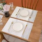 Pvc Placemat Modern Geometric Pattern Dining Table Set Heat-resistant Home Mat