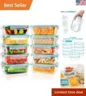 1040ML Borosilicate Glass Meal Prep Containers Set - BPA-Free & Dishwasher Safe