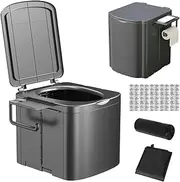 Portable Travel Potty Toilet,Portable Travel Folding Toilet with Trash Bag | Heavy Duty Compact Side Storage Bracket Potty for Kids Adults Boating Hiking Beach Car Truck