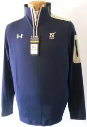 NWT Under Armour Navy Midshipmen Mens 1/4-Zip Pullover Top Jacket S Navy MSRP$70
