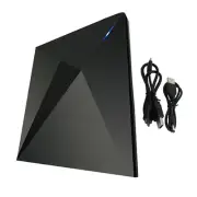 Ultra-Thin Dvd Rw Cd External Optical Drive Portable Type-C Usb Laptop Pc Blk