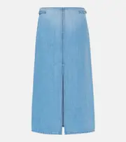 [Gabriela Hearst] Gabriela Hearst Morelos cotton and linen midi skirt AU 10 blue