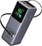 UGREEN 165W Power Bank 20000mAh with Built-in Retractable USB C Cable Nexode Fast Charging Laptop Portable Charger, 3-Way Output Battery Pack,100W Input Battery Bank for MacBook, iPhone 16, Galaxy S25