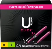 U by Kotex Tampons, Click Compact Multipack, Regular/Super Absorbency, Unscented