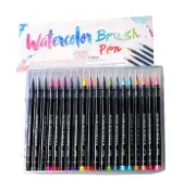 20 Colors Watercolor Pen Set Premium Soft Flexible Tip Water Painting Coloring Marker Brush for Children Adults Books Manga Comic Sketching Calligraphy