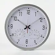 Garden Clocks Outdoor Waterproof, Precise Mute Ornament with Temperature and Humidity for The Garden Wall Mounted, B
