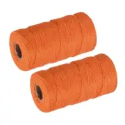 2pcs 328 Feet Garden Twine, 2mm Craft Jute Twine String Jute for Crafts, Orange