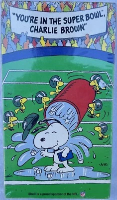 Peanuts You're In The Super Bowl, Charlie Brown NFL Shell Oil VHS tape SEALED