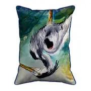 Betsy Drake Betsy's Blue Heron 16x20 Large Indoor Outdoor Pillow