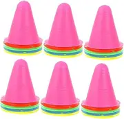 TOGEVAL 30Pcs Colorful Training Cones for Roller Skating and Soccer Stackable Agility Markers for Sports Training Brightly Colored Obstacle for Football and Outdoor Activities