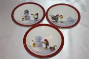 WILLIAMS SONOMA Christmas Xmas NORDIC ELF 7-1/8" Dessert Plates Set of 3